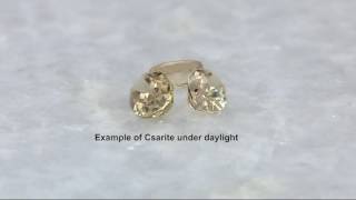 Radiant Cut Csarite amp Baguette Diamond Ring 14K 320 ct on QVC [upl. by Nnyrat768]