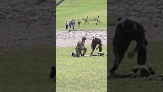 WW D Day Mortar Misfired Directions by Manual at D Day Reenactment in Conneaut Ohio [upl. by Nallaf]