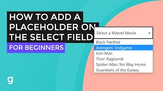 How To Add a Placeholder Text on the Select Form Field  EASY [upl. by Ayekan]