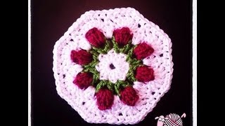 Crochet Flower Bud Granny Octagon [upl. by Heck111]