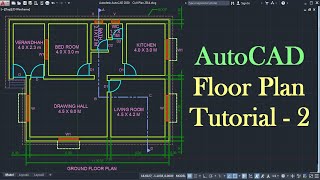 AutoCAD Floor Plan Tutorial for Beginners  2 [upl. by Deloris200]