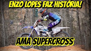 ENZO LOPES faz história AMA Supercross Arlington Texas Leandro Silva 14 [upl. by Bijan]