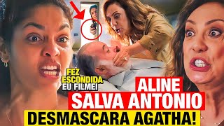 TERRA E PAIXÃO  ALINE SALVA A VIDA DE ANTONIO e DESMASCARA AGATHA em público Resumo capítulo hoje [upl. by Nahbois]