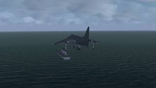 FlightGear Harrier GR9 Ship landing [upl. by Onaimad]