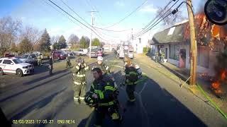 2323 Building Fire Pond Street Bristol Borough Pa helmet cam [upl. by Eiralih506]