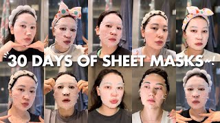 I used a sheet mask EVERY morning amp night for a MONTH [upl. by Nitza]