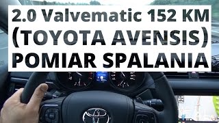 Toyota Avensis 20 Valvematic 152 KM AT  pomiar spalania [upl. by Anialad523]