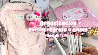 🎀Organización para el regreso a clases 2023 Haul de TEMU carpeta lapicera y mochila☁️🌷✨ [upl. by Itsud]