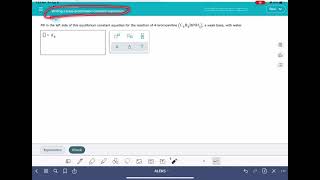 ALEKS Writing a base protonation constant expression [upl. by Nalym]