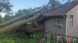 Parkville family recovering after tree falls on house during storms [upl. by Jelene]