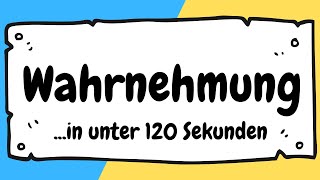 Menschliche Wahrnehmung in Pädagogik und Psychologie in unter 120 Sekunden erklärt  ERZIEHERKANAL [upl. by Pauly]