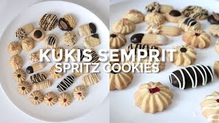 KUKIS SEMPRIT BERBAGAI BENTUK DAN TOPPING  SPRITZ COOKIES [upl. by Cherise165]