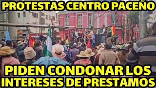 PROTESTAS EN CENTRO DE LA PAZ DENUNCIAN QUE BANCO LOS ESTAN QUITANDO SU CASA POR FALTA DE PAGOS [upl. by Ecirtac]