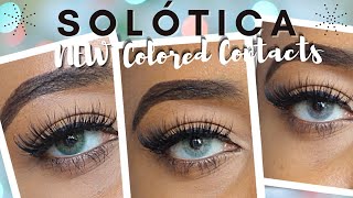 SOLÓTICA  5 NEW CONTACT COLORS JUST LAUNCHED  AQUARELLA DECEMBER 2021 TRYON amp REVIEW ON DARK EYES [upl. by Arihs]