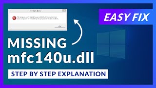 mfc140udll Missing Error  How to Fix  2 Fixes  2021 [upl. by Nilyram]