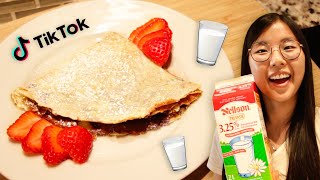 1Ingredient Crepe  Only Using MILK 🥛 TikToks Crepe Hack [upl. by Brock96]