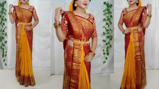 How to wear saree in different StyleSaree wearing new stylesSaree Draping styles Saundaryaa [upl. by Nnalyrehs]