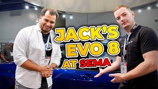 jackbuildsit EVO8 Build Walkaround w tavarish at SEMA  CARNATOMY [upl. by Atirehc418]