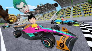 Go Kart Race  Car Race Cartoon  Gadi Wala Cartoon [upl. by Hoban]