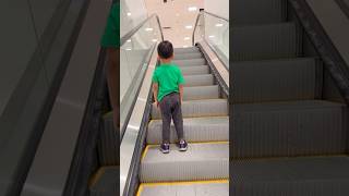 Cute baby🥰boarding the Escalator and stepping off thoughtfully🤪😂🤣 [upl. by Groeg]