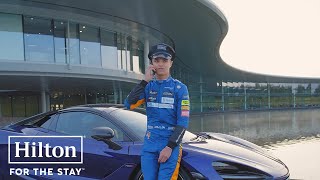 Meet Lando Norris The Chauffeur  Hilton [upl. by Millicent82]