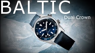 BALTIC Aquascaphe DualCrown Dive Watch  Automatic Miyota 9039 Compressor Style Diver [upl. by Atenik134]