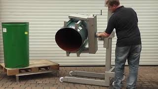 Unitech Engineering  Uni Lift – Lifting amp Loading Machine  275kg Barrel Lift and Tip [upl. by Aehtorod]