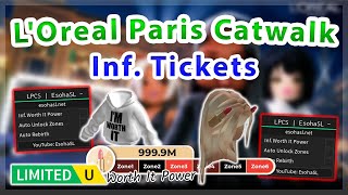 UGCs LIMITED LOreal Paris Catwalk Simulator  Inf Tickets  Auto Rebirth Script [upl. by Atilrahc]