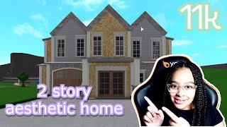 2 Story Aesthetic Family House Bloxburg 11K  Speed Build Roblox bloxburg [upl. by Hyacintha]