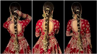 TRENDING BRIDAL BRAID HAIRSTYLE TUTORIAL  PARANDI STYLE  LACE BRAID [upl. by Youngran104]