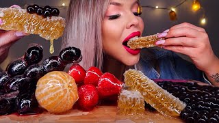 MOST POPULAR FOOD FOR ASMR HONEYCOMB CANDIED FRUITS TANGHULU TAPIOCA PEARLS BOBA MUKBANG 먹방 [upl. by Hplodnar388]