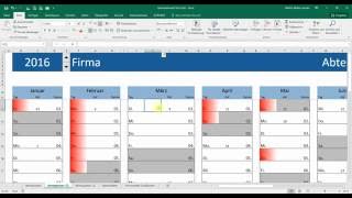 Kalender  Jahresplaner Excel 2013 Teil 3 [upl. by Adnoloy]