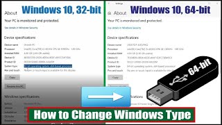 How to Upgrade Windows type 32bit to 64bit  Install windows 10 using bootable USB drive [upl. by Jeanie]