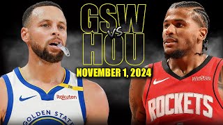 Golden State Warriors vs Houston Rockets Full Game Highlights  November 2 2024 NBA Season [upl. by Yeliak]