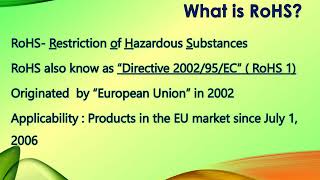 Restriction of hazardous substances  EU RoHS directives [upl. by Yoc]