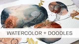 watercolor  doodles texture with sewing thread [upl. by Eniamaj]