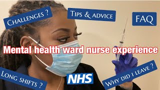 Working as a nurse on a mental healthpsychiatric ward FAQ Tips amp advice UKNHS Nursing guide Ep5 [upl. by Marquez]