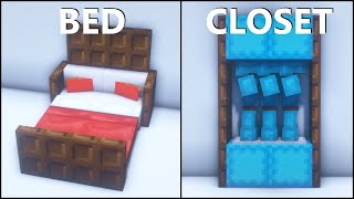 Minecraft 20 Bedroom Build Hacks and Ideas easy [upl. by Akerahs]