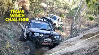 Winch Challenge 2 Car Teams Event  Queensland Australia offroad winching [upl. by Vookles]