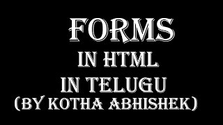 how to insert a form in html in telugu [upl. by Leicester]