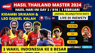 Hasil Thailand Master 2024 Hari ini Day 3 Jesita Febi Menang LeoNil Kalah  Thailand Masters R16 [upl. by Adest]