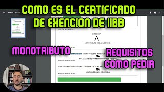 COMPROBANTE DE EXENCION DE INGRESOS BRUTOS IIBB PARA MONOTRIBUTISTAS SOCIALES [upl. by Purdy]