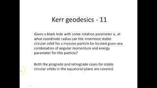 Kerr geodesics  11 [upl. by Aicyle]