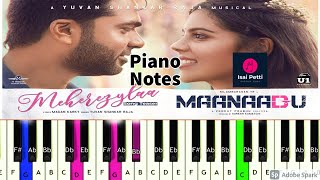 Meherezylaa  Piano Notes  Maanadu  Simbu  Yuvan  Isai Petti [upl. by Ahsuatan]