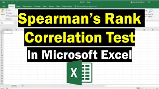 Perform A Spearmans Rank Correlation Test In Excel [upl. by Garv]