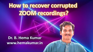 How to recover corrupted ZOOM recordings  Explained in Tamil [upl. by Borchers]