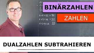 Dualzahlen subtrahieren  Subtraktion von Binärzahlen  Rechnen im Dualsystem mit Probe [upl. by Langan364]