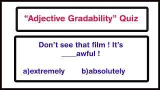 quotAdjective Gradabilityquot Quiz English Grammar Quiz  Can you score 1010 quiz quiztime quizzes [upl. by Schonfield]