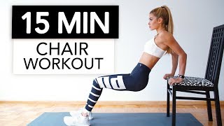 15 MIN CHAIR WORKOUT  Extreme Full Body Training  Nothing for Beginners  Pamela Reif [upl. by Ahsoyek]