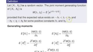 Bivariate distributions moment generating functions [upl. by Ayalahs]